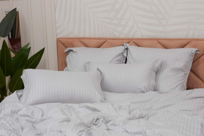 Моне (серый) страйп сатин Евро 4н