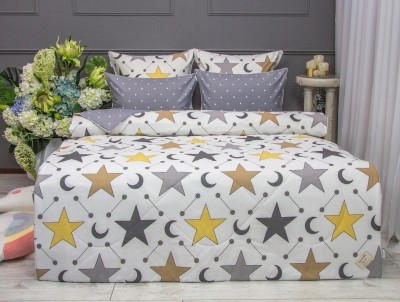Постельный набор Stars Grey (серебро) Print Cotton полуторный