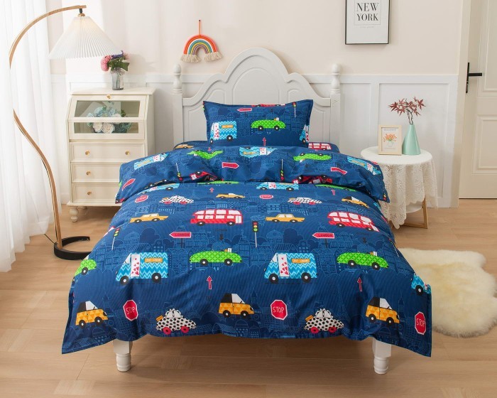 Трафик (синий) Комплект постельного белья детский