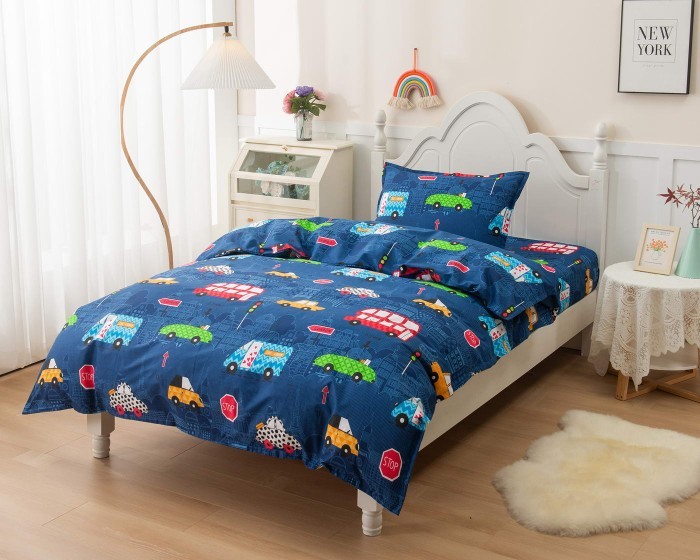 Трафик (синий) Комплект постельного белья детский