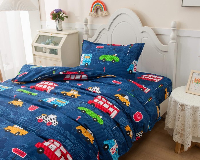 Трафик (синий) Комплект постельного белья детский