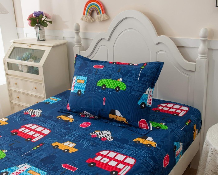 Трафик (синий) Комплект постельного белья детский