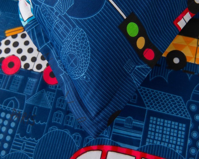 Трафик (синий) Комплект постельного белья детский