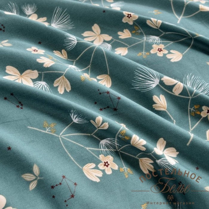 Тутси зеленый Комплект постельного белья сатин Евро 4н