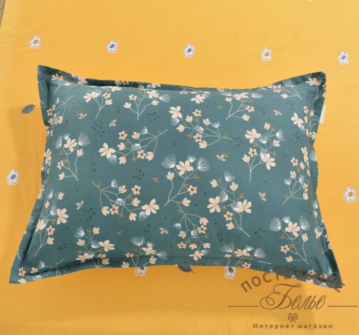 Тутси зеленый Комплект постельного белья сатин Евро 4н