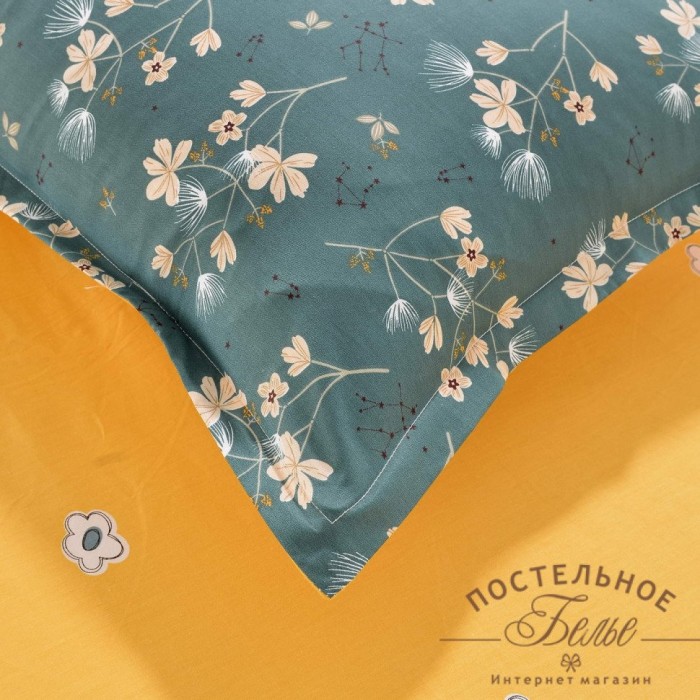 Тутси зеленый Комплект постельного белья сатин Евро 4н