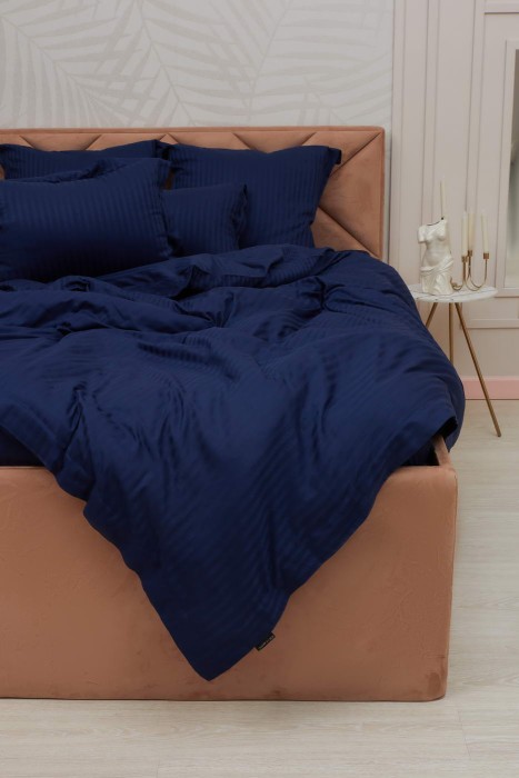 Моне (синий) страйп сатин 7Е