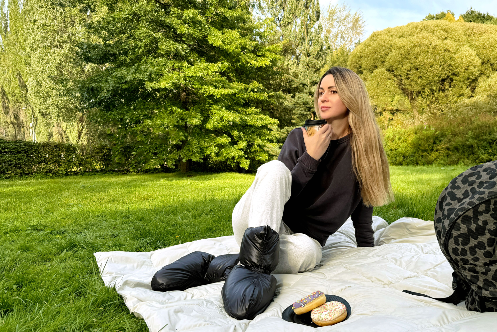 Сапожки-носочки пуховые Comfort Socks Travel Grass Black 40-45 р.