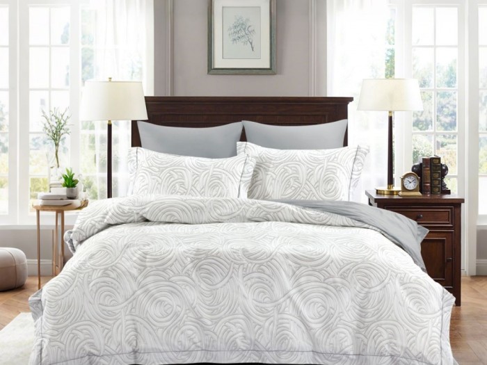 Комплект постельного белья Евро, сатин с лазерной печатью 2377-6