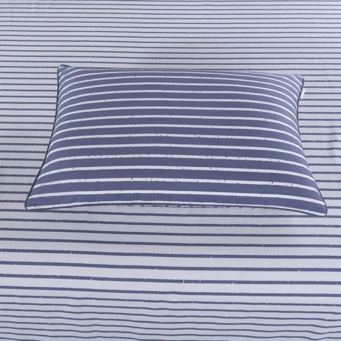 Дарио (синий)-Зевс (синий) Комплект постельного белья сатин Евро 4н