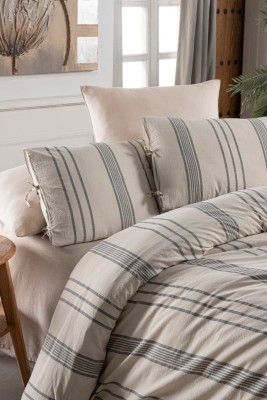 Постельное белье Arya Yarn Dyed 200x220 Norah Серый