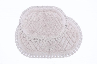 RACHEL (беж) Набор ков. для ванной кружевной 60х100 и 50х70