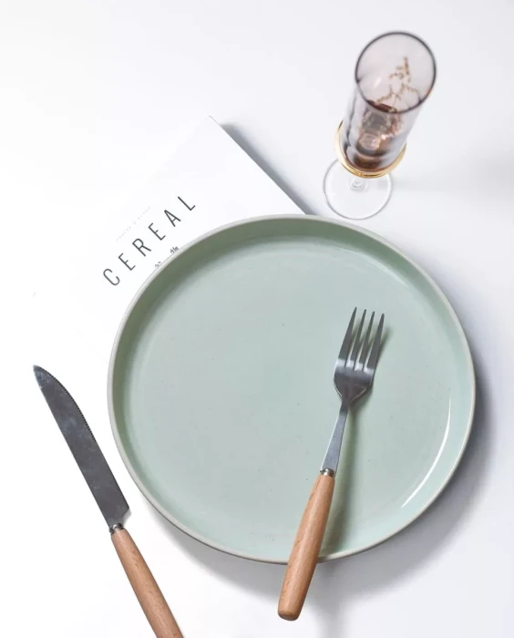 Набор глиняных тарелок Arya Stoneware 4 ед Мятный