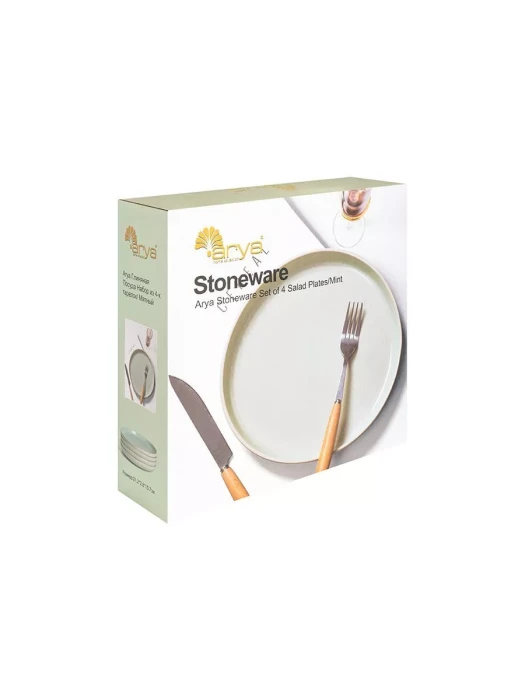 Набор глиняных тарелок Arya Stoneware 4 ед Мятный