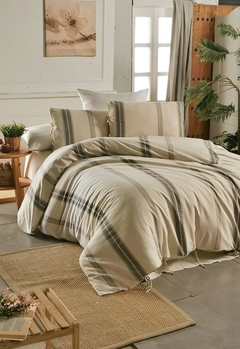 Постельное белье Arya Yarn Dyed 200x220 Alani Кремовый