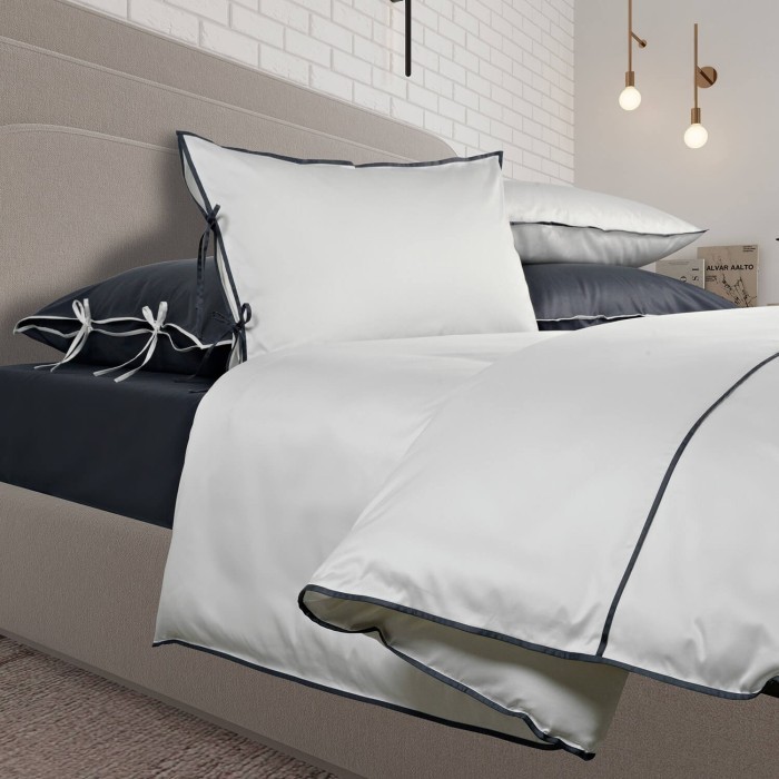 пододеяльник Sharmes "Luca", 150х210 (белый/антрацит)