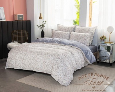 Валентина кремовый Комплект постельного белья сатин Евро 4н