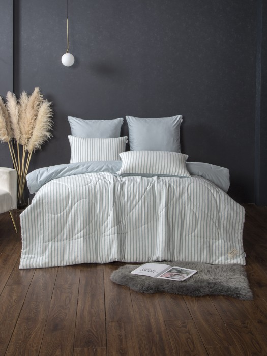 Комплекты для сна Stripe Muslin (голубое серебро) Евро