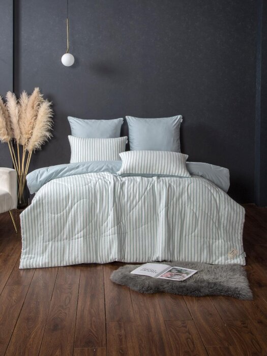 Комплекты для сна Stripe Muslin (голубое серебро) Евро