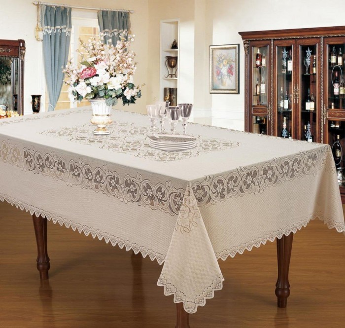 Фрида (белая) Скатерть Кружево 180х180