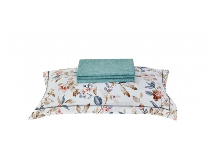 Комплект с летним одеялом cемейный из печатного сатина 160х220 см, 2142-2OSP