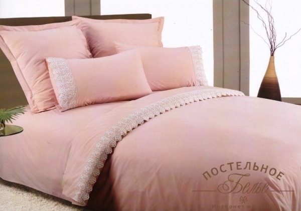 Постельное белье Valtery перкаль с гипюром AB-SG 11 полуторное