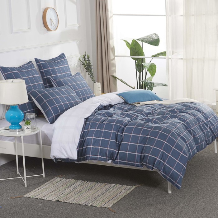 Джереми (синий) Комплект постельного белья сатин Евро 4н