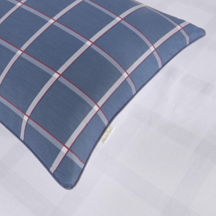 Джереми (синий) Комплект постельного белья сатин Евро 4н