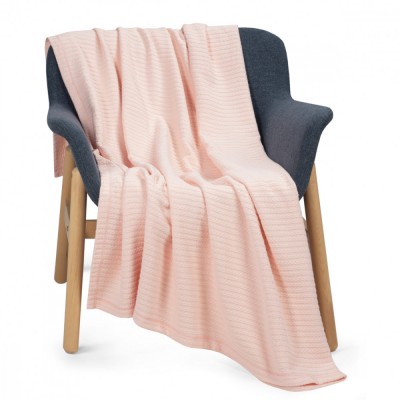 Плед-покрывало хлопковый коса пудра 220 x 230 см