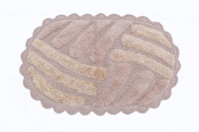 NANCY (капучино) Набор ков. для ванной кружевной 60х100 и 50х70