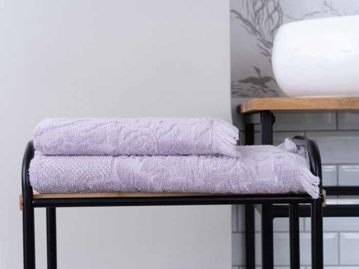 Жаккардовое Полотенце из Бамбука Arya Elba Лиловый