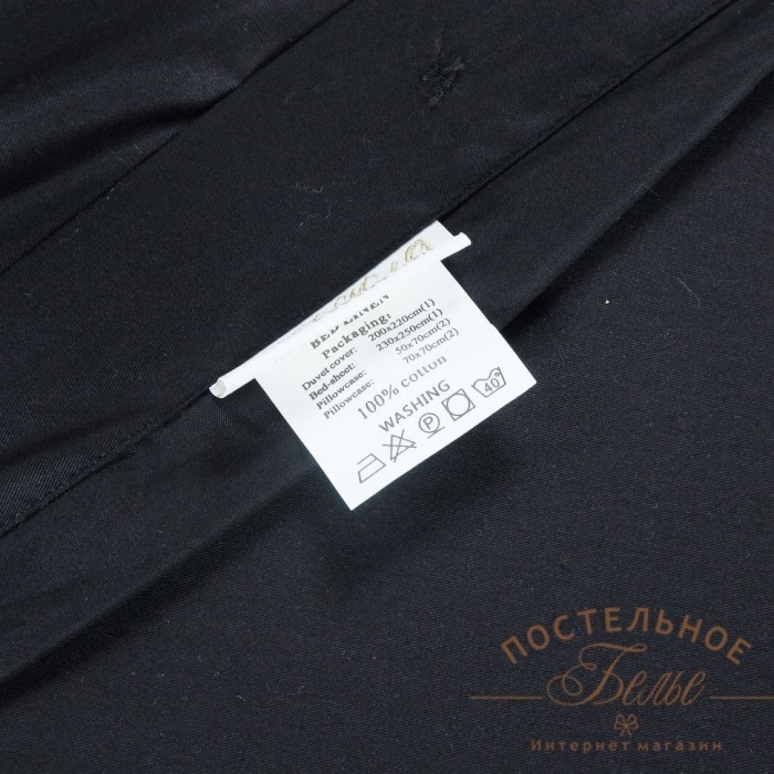 Джонатан (черный) Комплект постельного белья сатин 7Е