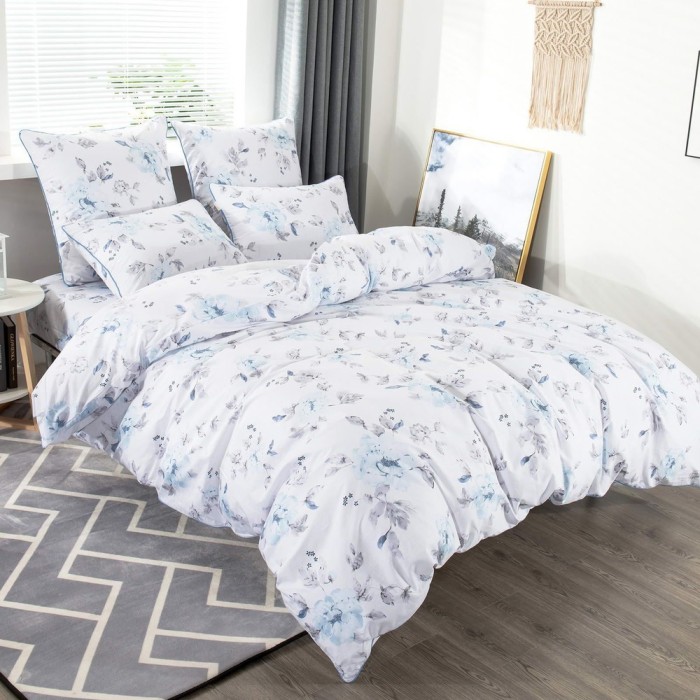 Мегги (голубая) Комплект постельного белья сатин Евро 4н