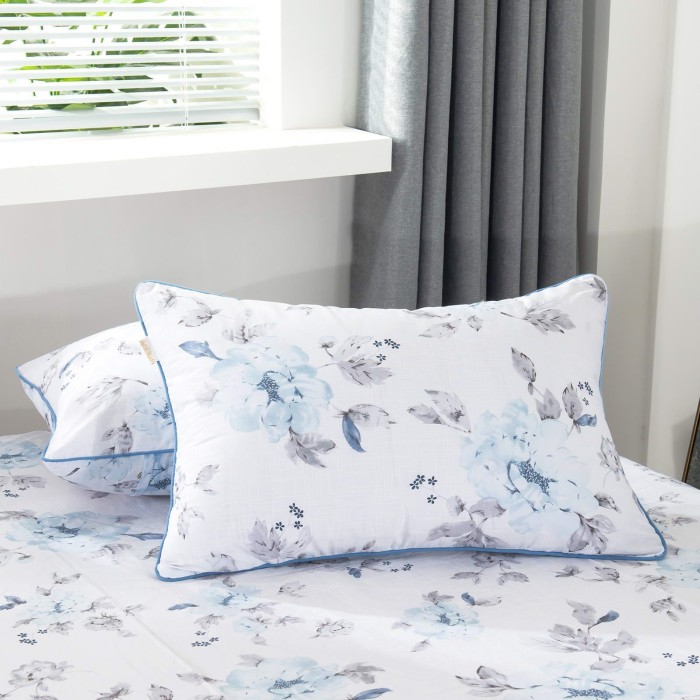 Мегги (голубая) Комплект постельного белья сатин Евро 4н