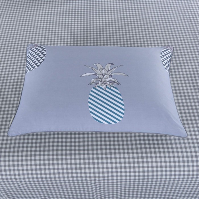 Тропики (серый) Комплект постельного белья сатин Евро 4н