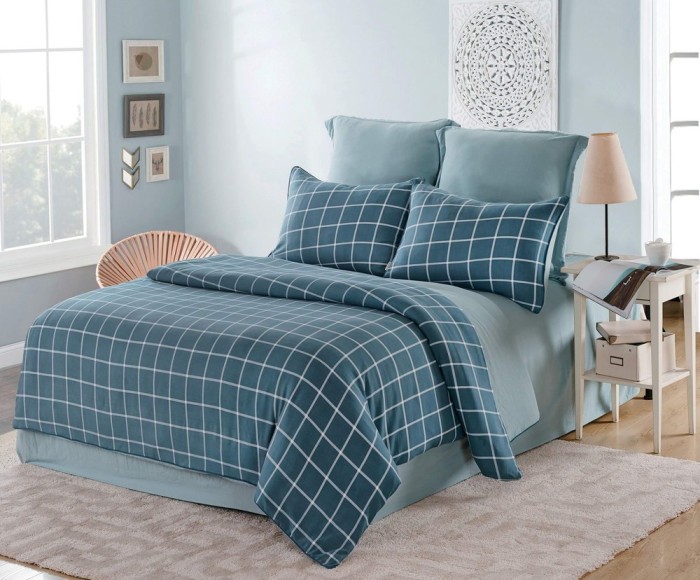 Элман (св.синий) Комплект постельного белья жатка 1.6