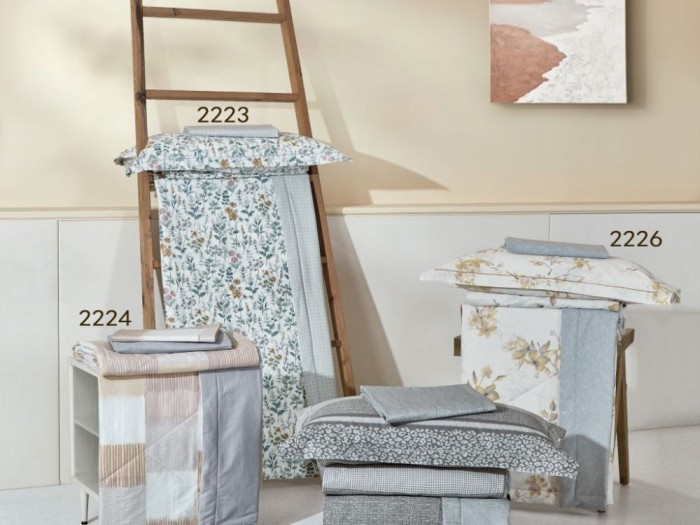 Комплект с летним одеялом полуторный из печатного сатина 160х220 см, 2226-OSPS