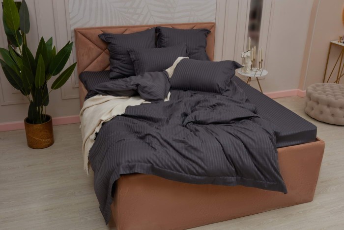 Моне (антрацит) страйп сатин 7Е