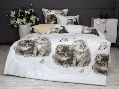 Комплекты для сна Kitty (бежевый жемчуг) Cotton Полуторный