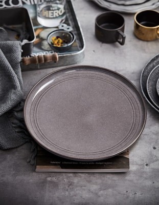 Глиняный набор персональных тарелок Arya Stoneware 4 ед Серый