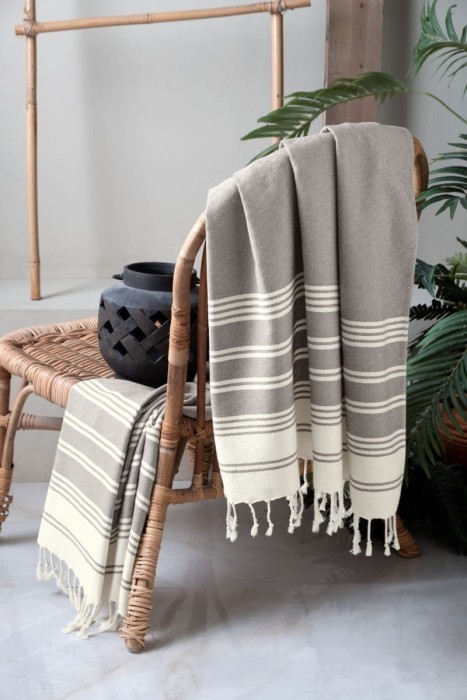 Набор полотенeц Arya с Бахромой 2 ед Diamond Коричневый