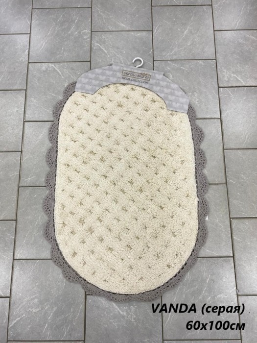 VANDA (серая) Коврик для ванной кружевной 60х100см