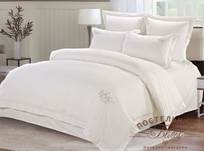 Джонатан (белый) Комплект постельного белья сатин Евро 4н