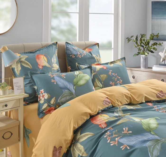 Элиан (синий) Комплект постельного белья сатин 1.6