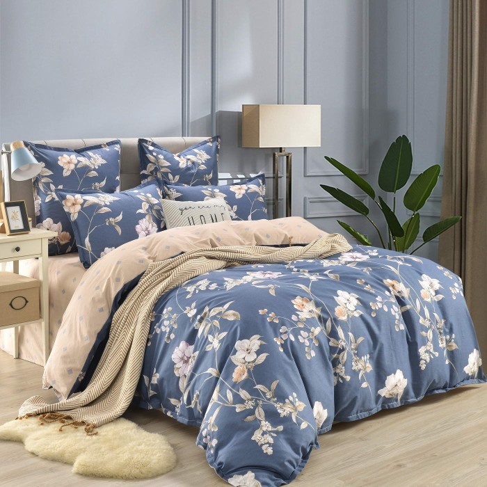 Долли (синяя) Комплект постельного белья сатин 7Е