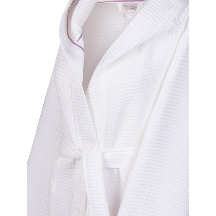 Наоми (белый) XL Халат вафельный с капюшоном