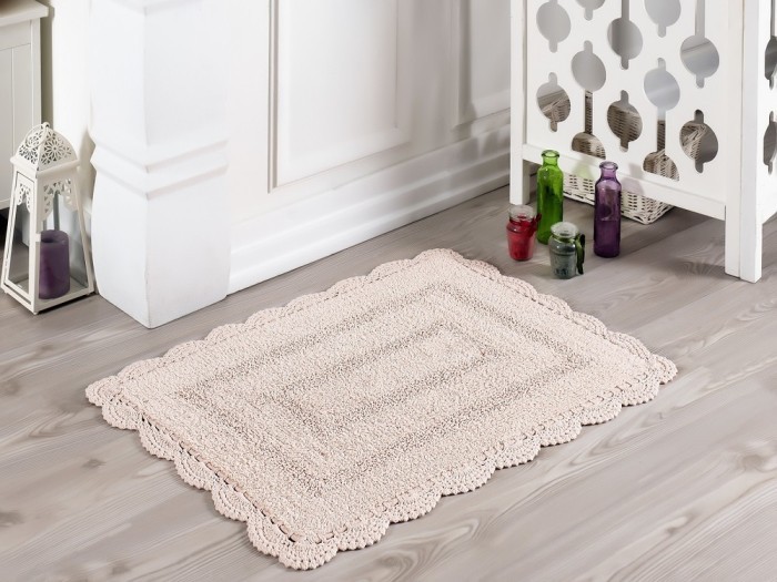 Коврик для ванной "MODALIN" кружевной EVORA 50x70 см 1/1 Пудра