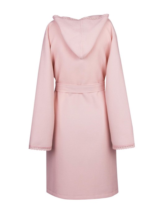 Селеста (розовый) М Халат вафельный с капюшоном