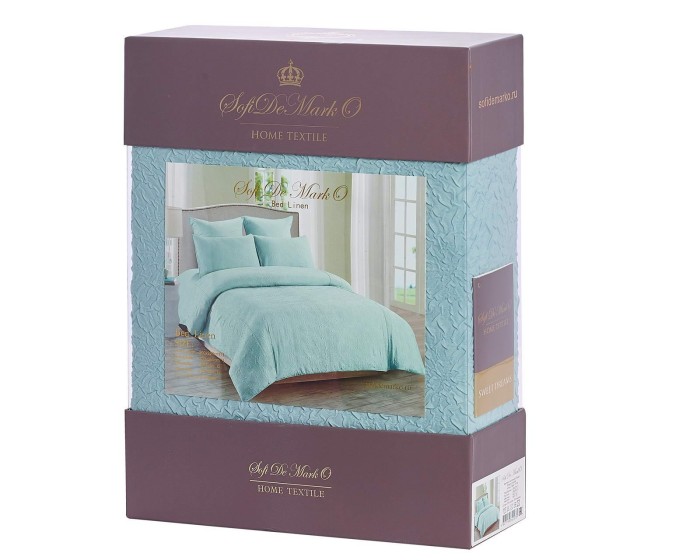 Эйприл (голубая) Комплект постельного белья жатка 1.6