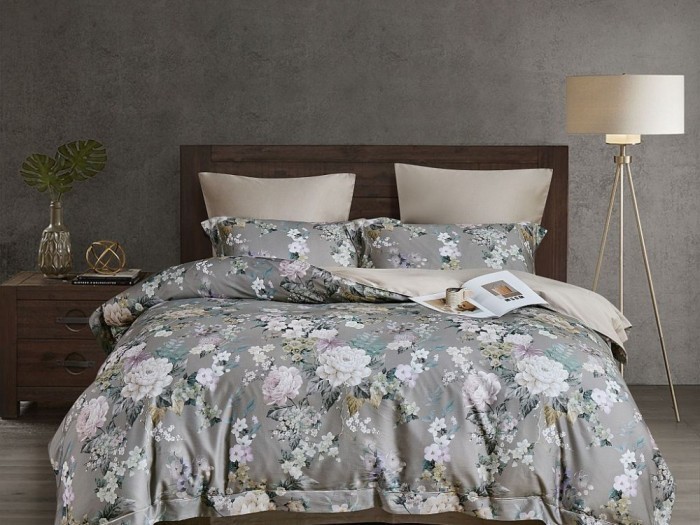 Постельное белье Asabella Евро, фланель-тенсел 2296-6/160*30